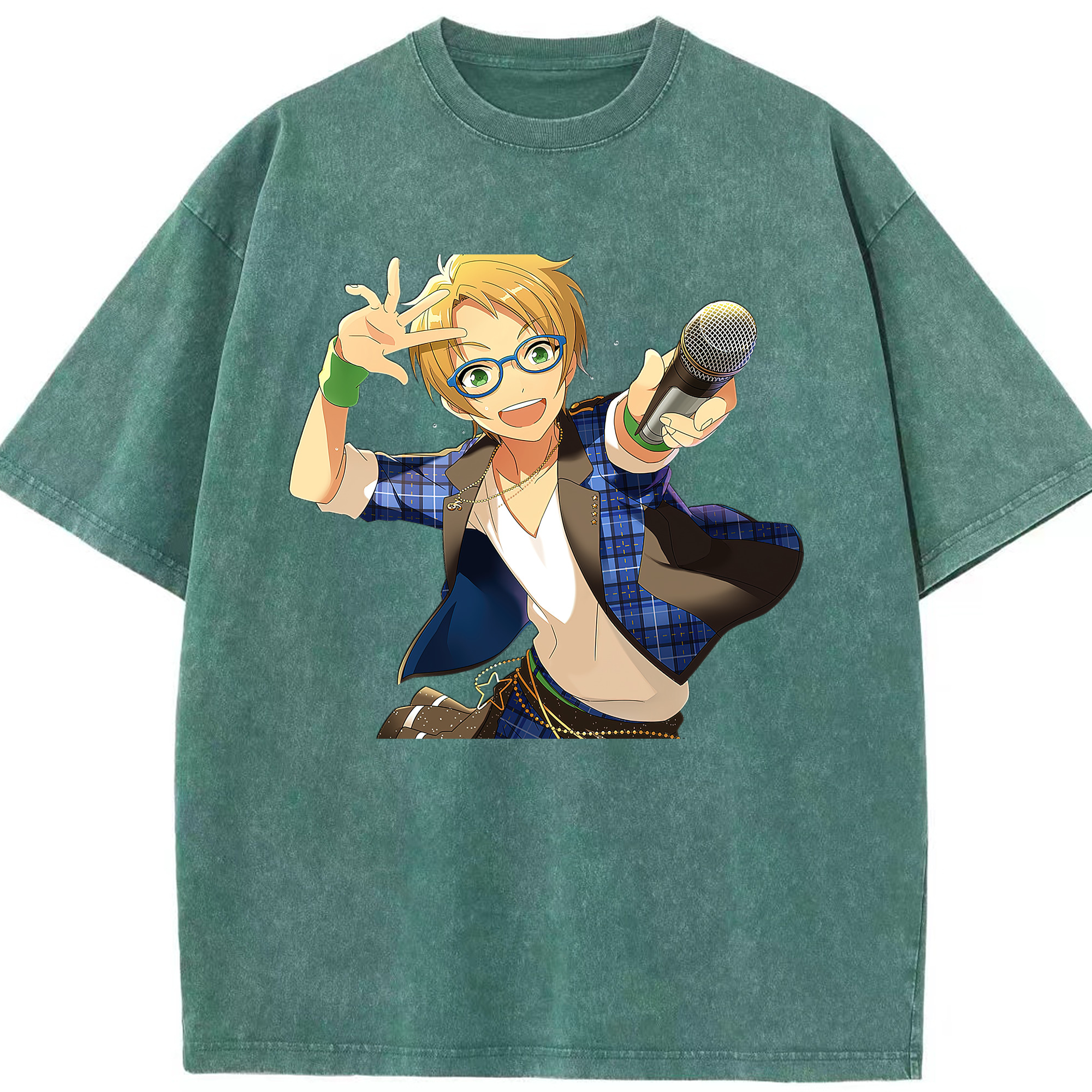 （画像用） あんさんぶるスターズ! Ensemble Stars 綿100% ヴィンテージ風 半袖Tシャツ（フロントプリント）